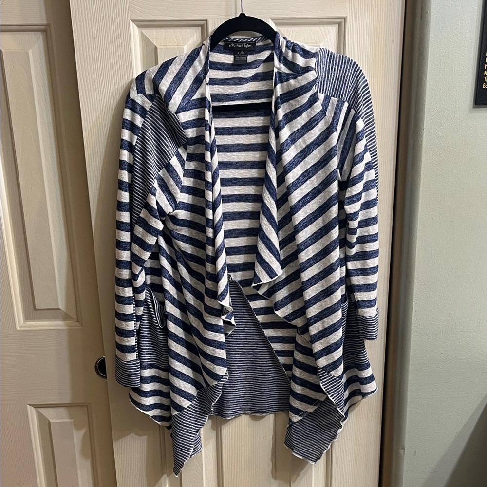 Striped Navy and White Women's Sweater